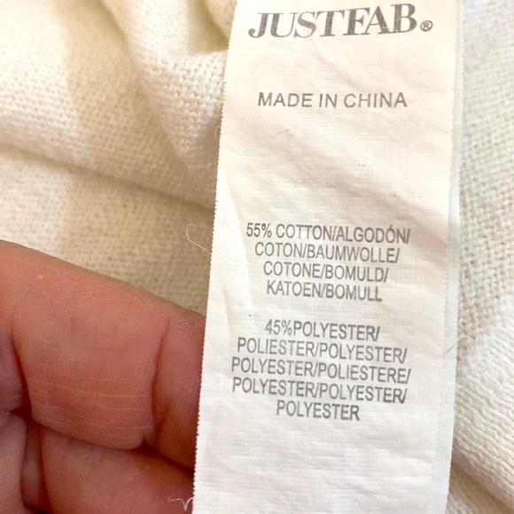 JustFab creamy white sweater top with unique open sleeves tie at the elbows - Picture 5 of 6